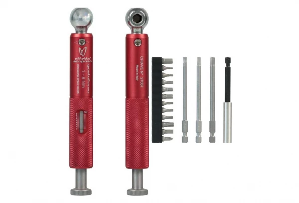 Clé Dynamométrique Effetto Mariposa Giustaforza 1- 8 Deluxe Rouge + Embouts 3 Clé Dynamométrique Effetto Mariposa Giustaforza 1- 8 Deluxe Rouge + Embouts